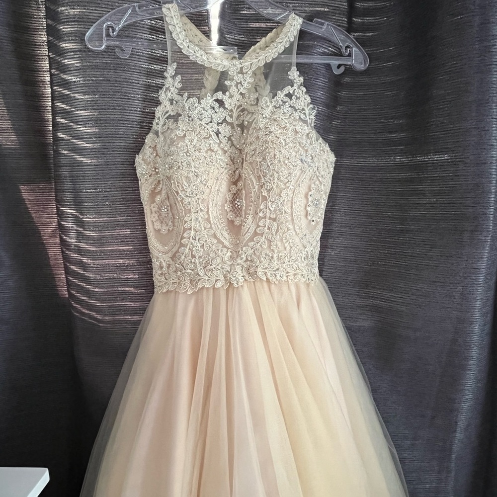 Dancing Queen Champagne Tulle Dress.